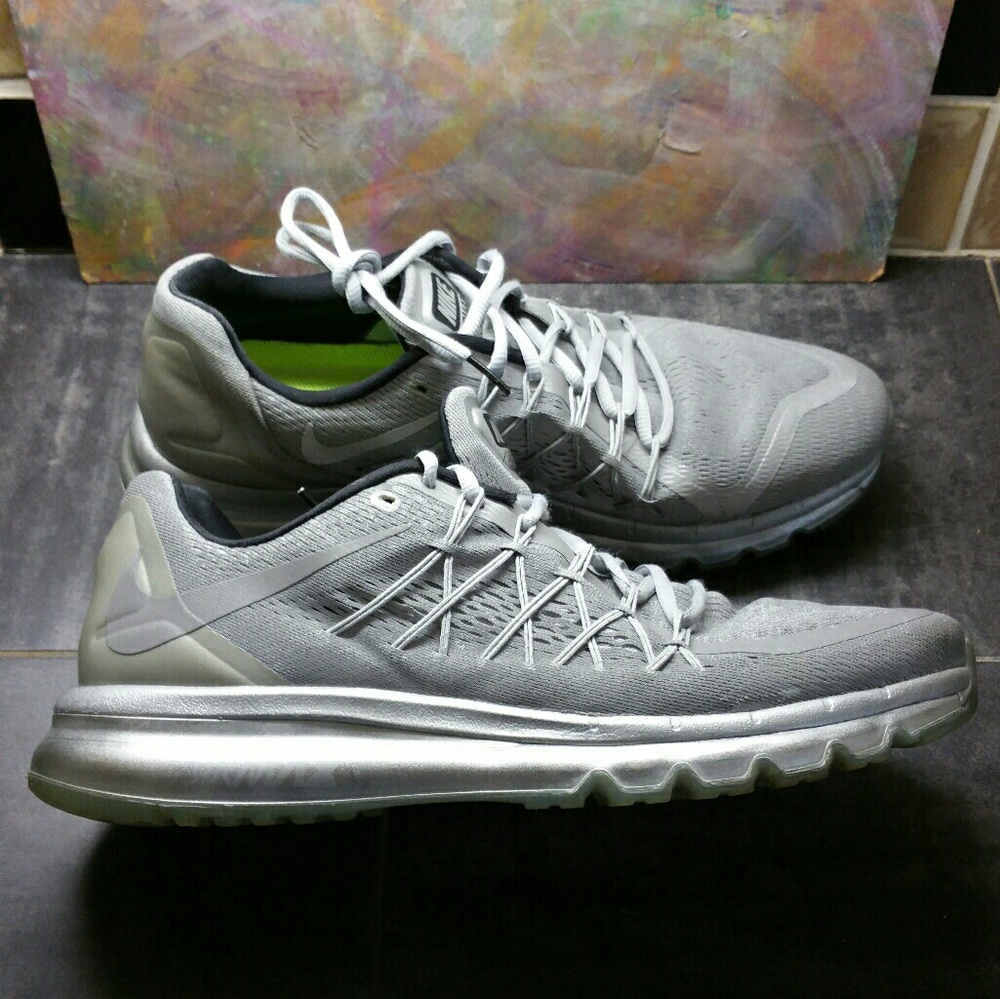 Nike Air Max 2015 Reflective 3M Silver Sz 14